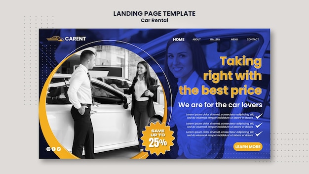Car Rental Landing Page Template – Free Download