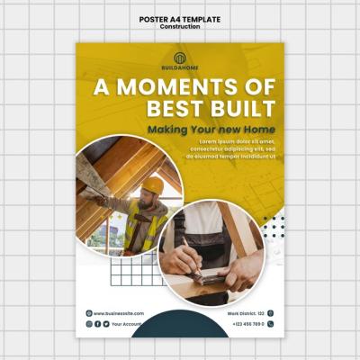 Flat Design Construction Template – Free Download, Free Stock Photo