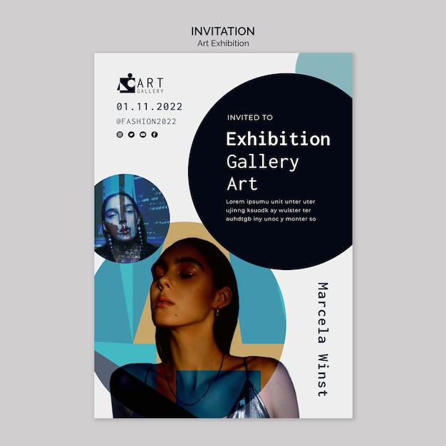 Art Exhibition Gallery Invitation Template – Free Download