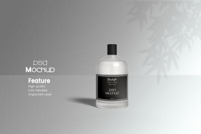 Minimalist Perfume Bottle Mockup with Steel Cap for Branding – Free Download