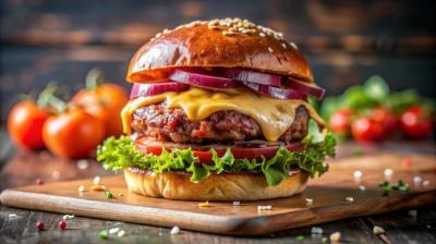 Delicious Cheeseburger with Fresh Toppings – Free Stock Photo for Download