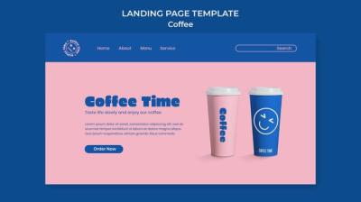 Realistic Coffee Landing Page Template Design – Free Download