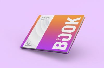 Edit Your High-Quality Realistic Rectangular Thin Hard Cover Book Mockup – Free Download