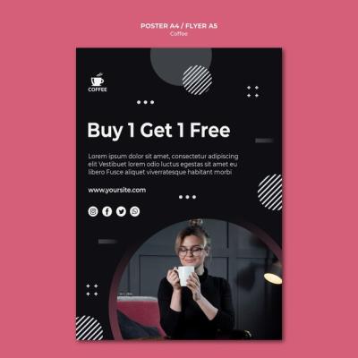Coffee Offer Flyer Design – Download Free Stock Photo