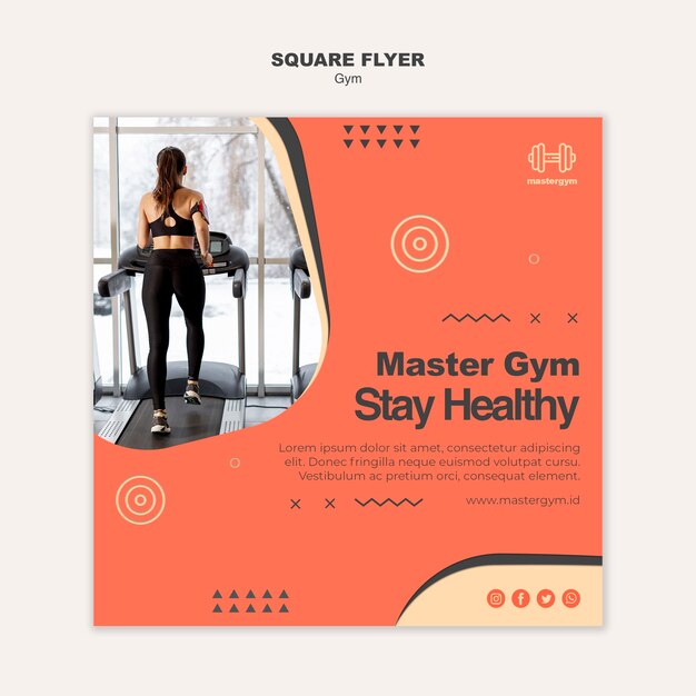 Squared Flyer Template for Gym Activity – Free Download