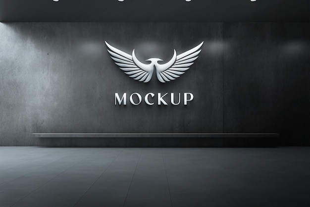 Realistic 3D Branding Sign Logo Mockup – Free Download