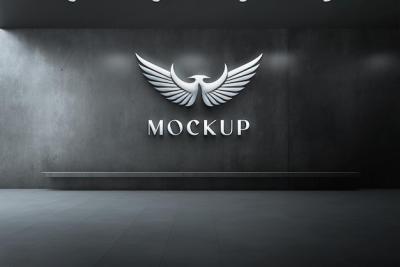 Realistic 3D Branding Sign Logo Mockup – Free Download