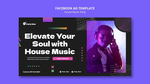 House Music Party Facebook Template for Free Download
