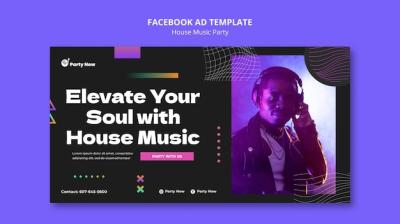 House Music Party Facebook Template for Free Download