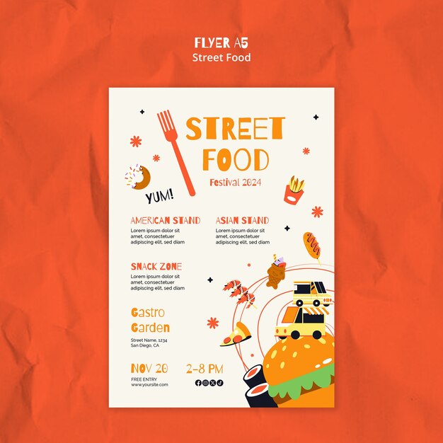 Street Food Template Design – Free Download for Your Next Project