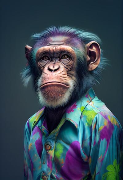 Monkey Wearing a Colorful Shirt Saying ‘Monkey’ â Free Stock Photo for Download