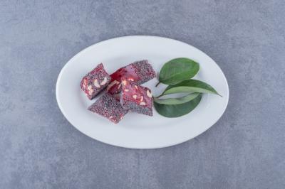 Turkish Delight Rahat Lokum with Pistachios on White Plate – Free Stock Photo for Download