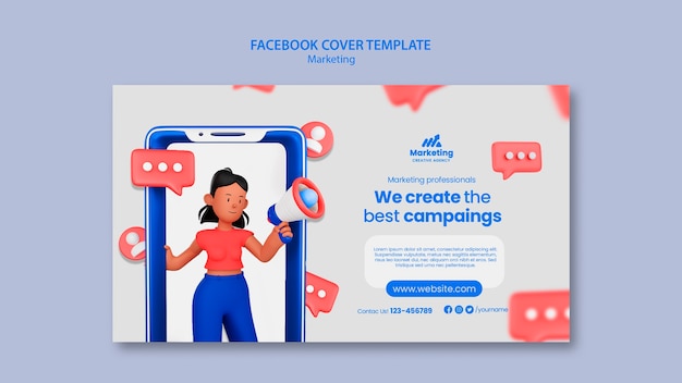 Facebook Cover Design for Marketing Concept – Free Download