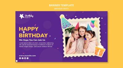 Happy Birthday Banner Template – Free Download