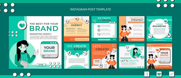 Marketing Concept Instagram Posts – Free Download