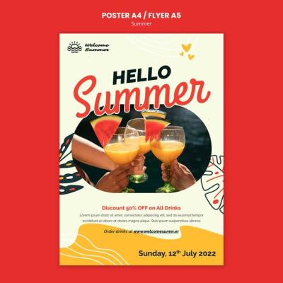 Beautiful Summer Template Poster – Free Download