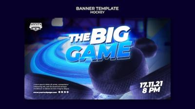 Big Hockey Game Banner Template – Free Download