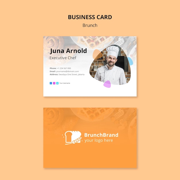 Brunch Business Card Template Concept – Download Free Stock Photo