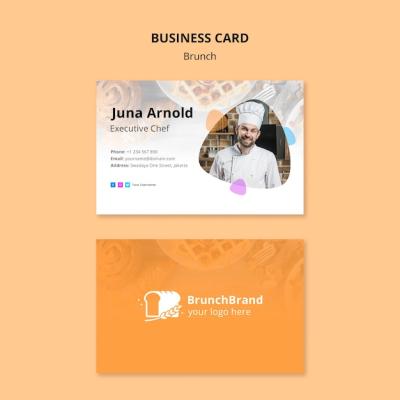 Brunch Business Card Template Concept – Download Free Stock Photo