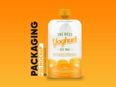 Orange Packaging Mockup for Yogurt – Download Free Stock Photo