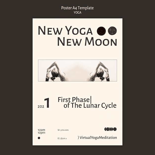 Colorless Design Poster Template for Yoga Class – Free to Download