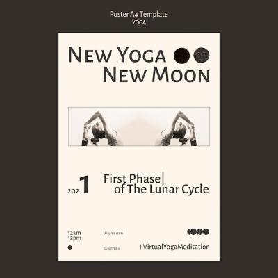 Colorless Design Poster Template for Yoga Class – Free to Download