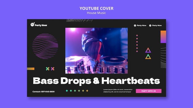 House Music Party YouTube Cover Template – Free Download