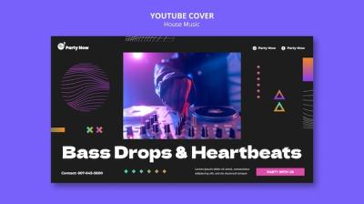 House Music Party YouTube Cover Template – Free Download