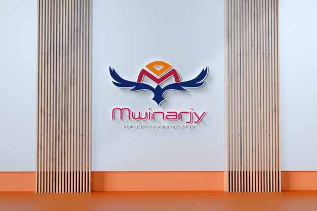 Modern Minimalist Wall 3D Logo Mockup – Free Download