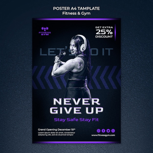 Fitness and Gym Poster Template – Free Download