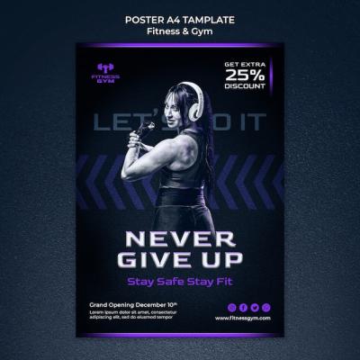 Fitness and Gym Poster Template – Free Download