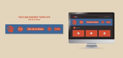 DÃ­a de la Raza Celebration YouTube Banner – Free Download