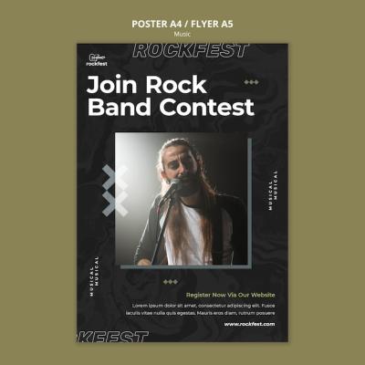 Rock Band Contest Poster Template – Free Download