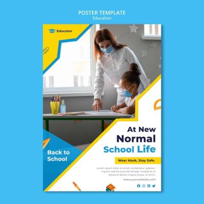 School Life Poster Template – Download Free Stock Photo