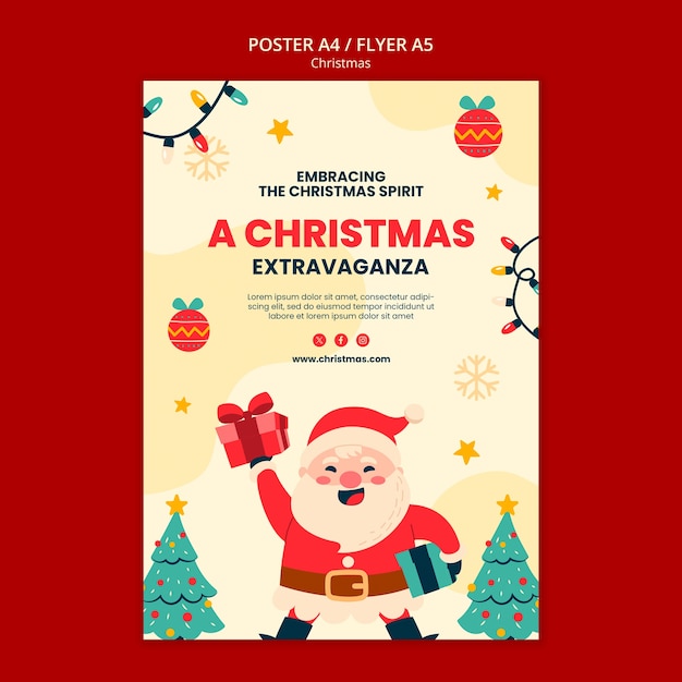 Christmas Celebration Poster Template – Free Download