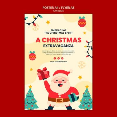 Christmas Celebration Poster Template – Free Download