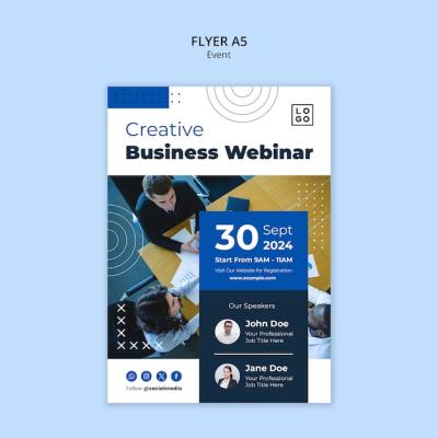 Flat Design Business Event Template – Free Download