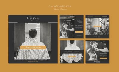 Instagram Posts Collection for Barber Classes – Free Download
