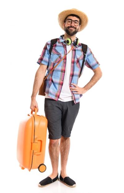 Tourists on a White Background – Free Stock Photo for Download
