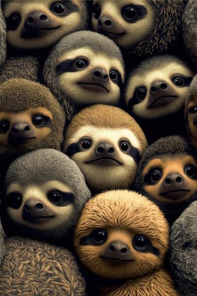Tiny Cute and Adorable Group of Sloths – Free Download