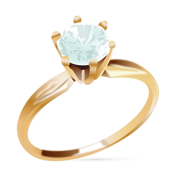 Realistic Wedding Ring Illustration – Free Download