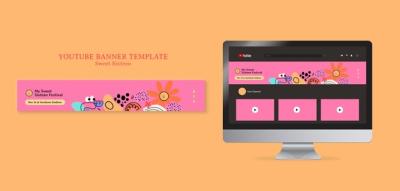 Sweet 16 Celebration YouTube Banner Template – Free Download