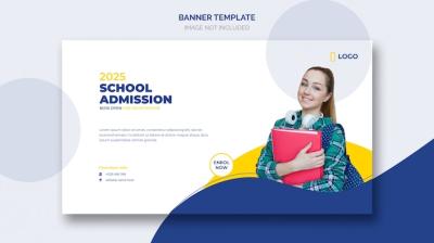 School Admission Web Banner Template – Free Download