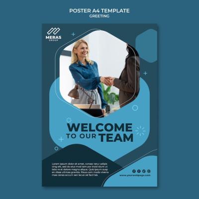 Flat Design Greetings Template – Free Download