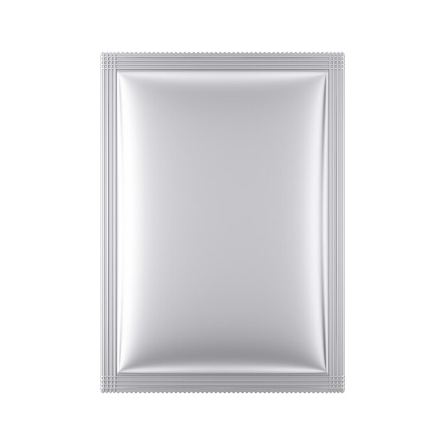 Aluminum Blank Bag Package Mockup 3D Rendering – Free Download