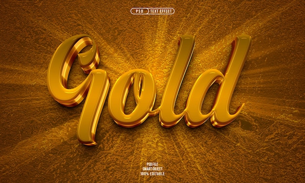 Gold 3D Editable Text Effect – Free Download for Stunning Design Projects