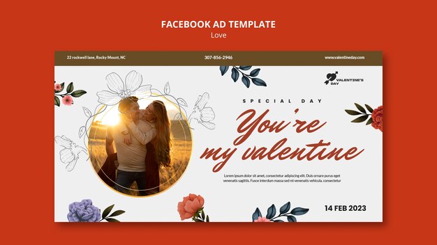 Flat Design Love Template – Free Download