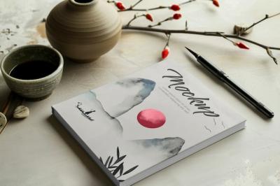 Japanese Book Binding Mockup – Free to Download