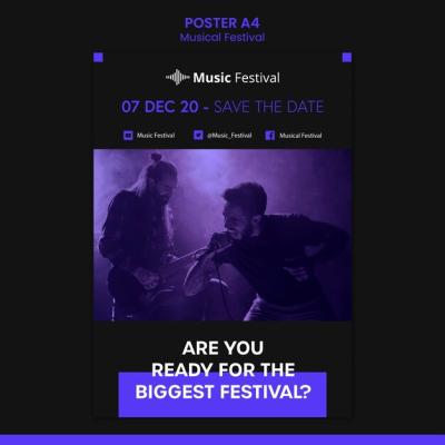 Music Festival Template Poster – Free to Download