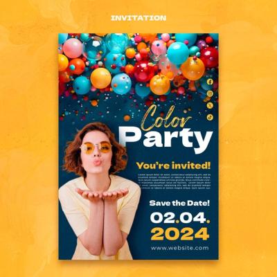 Party Entertainment Invitation Template for Free Download